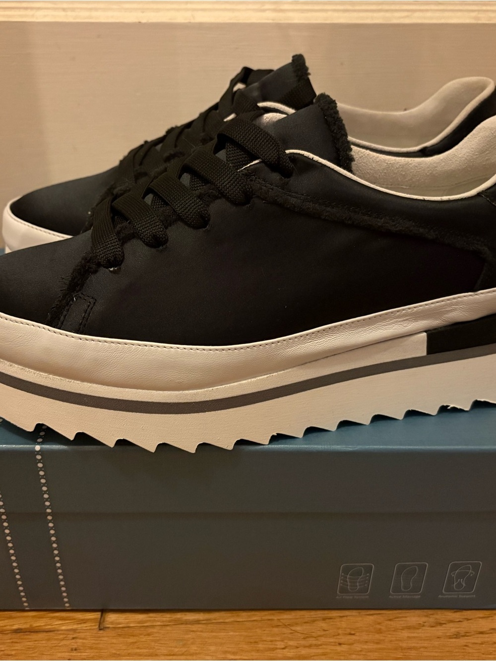 Black Platform Women's Sneaker with White Sole size 8
